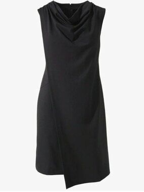 Chico's Black Sleeveless Drape Neck Dress Size 1(8)